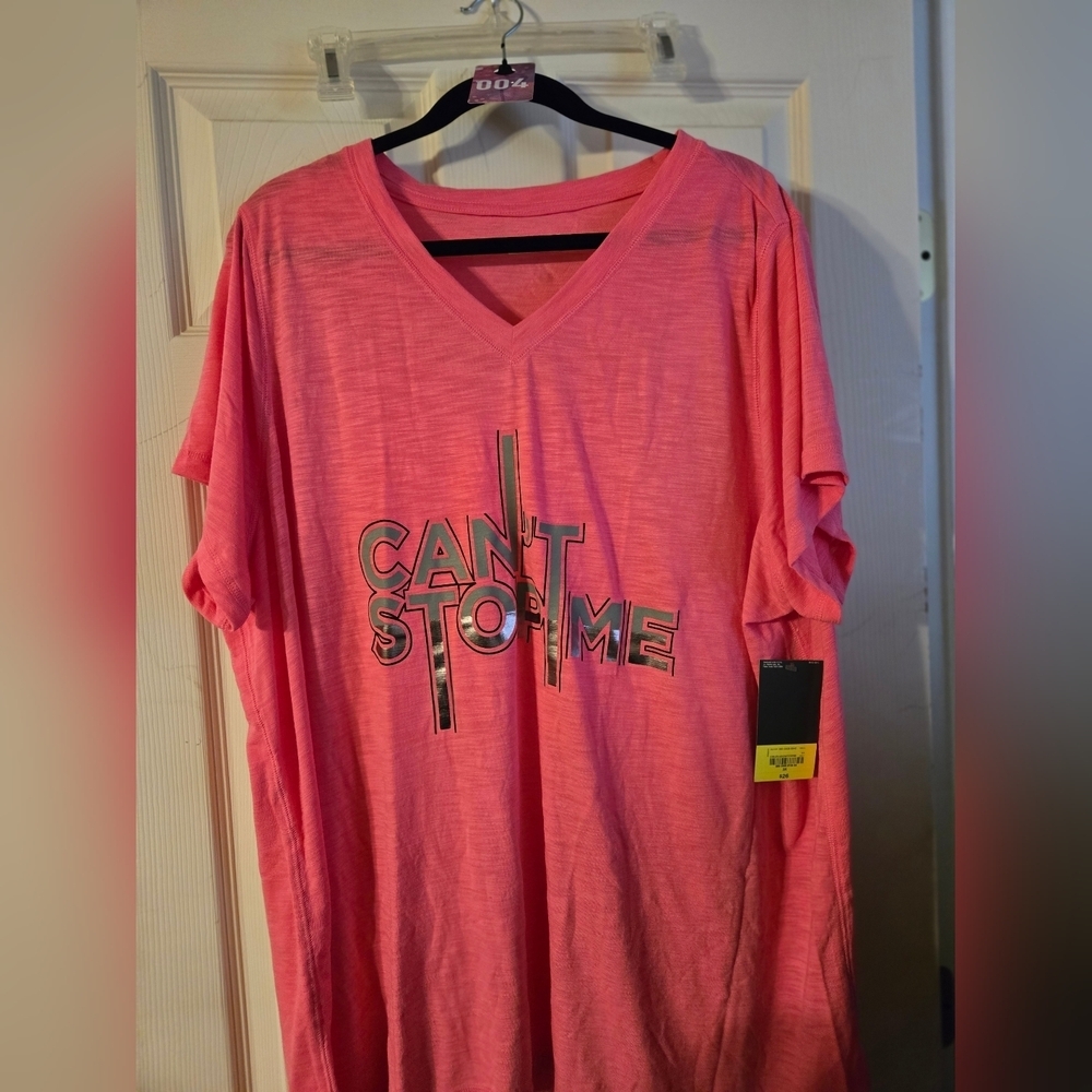 Xersion 'Can't Stop Me' Workout Shit - Pink - 3X